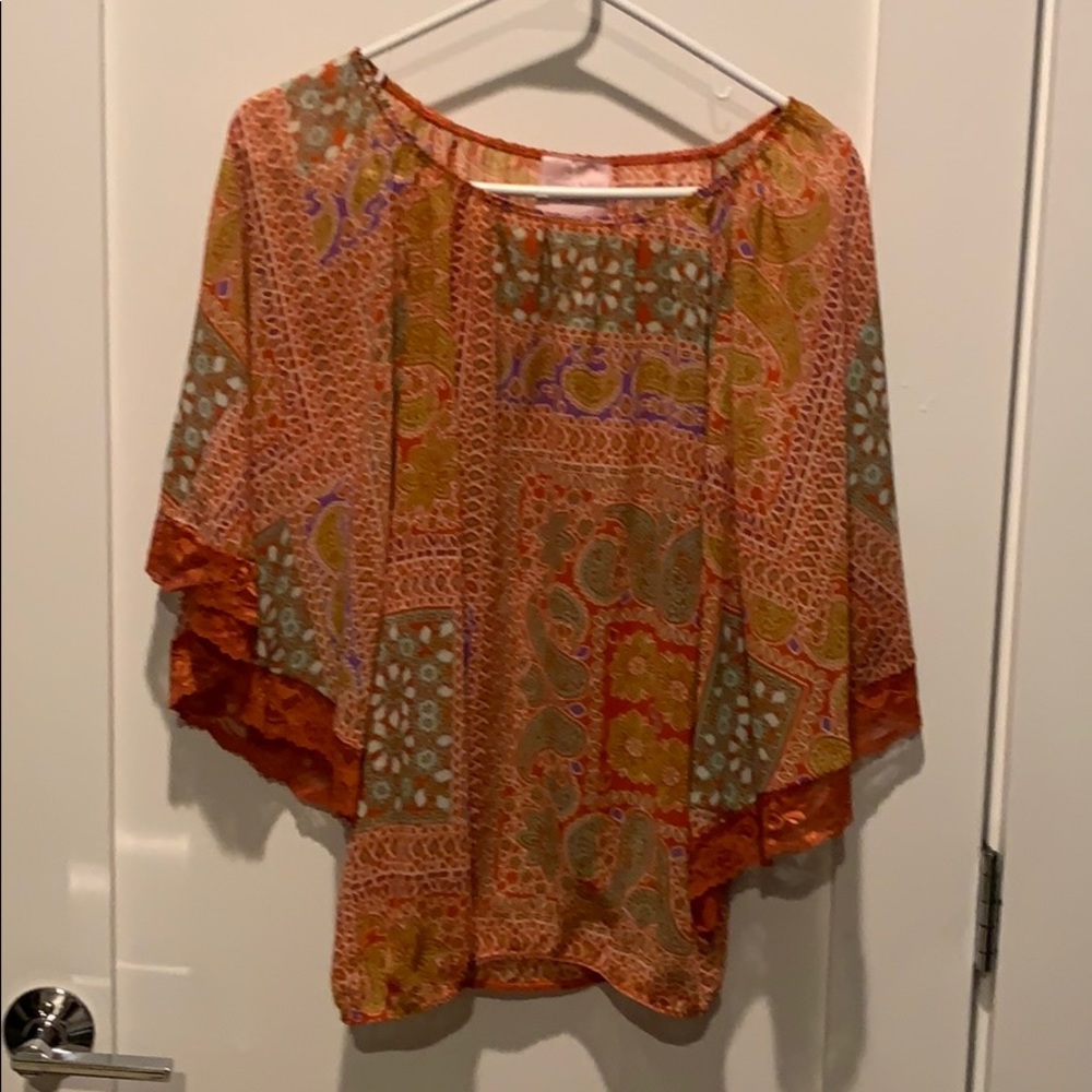 Orange print top